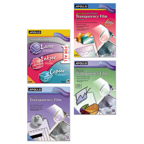 Quick-dry Color Inkjet Transparency Film, 8.5 X 11, 50/box