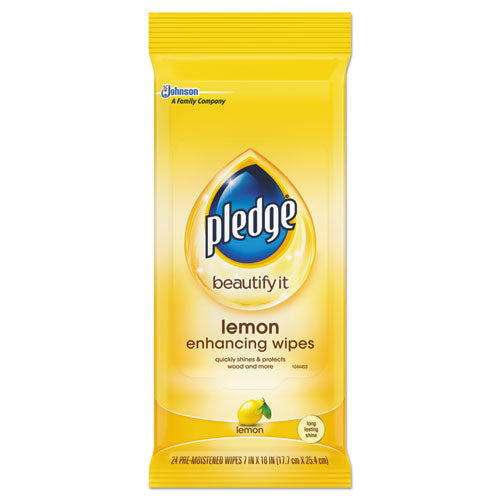 Lemon Scent Wet Wipes, Cloth, 7 X 10, White, 24/pack, 12 Packs/carton