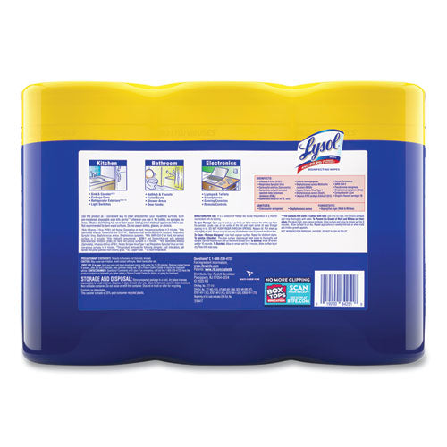 Disinfecting Wipes, 7 X 7.25, Lemon And Lime Blossom, 80 Wipes/canister, 3 Canisters/pack