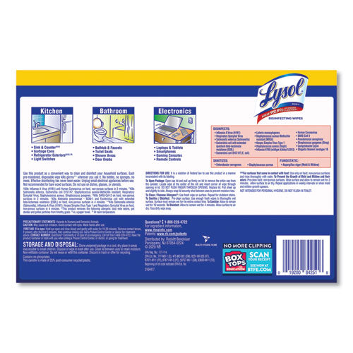 Disinfecting Wipes, 7 X 7.25, Lemon And Lime Blossom, 80 Wipes/canister, 3 Canisters/pack