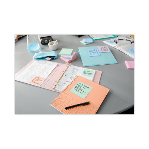 Recycled Notes In Wanderlust Pastels Collection Colors, 3" X 3", 90 Sheets/pad, 12 Pads/pack