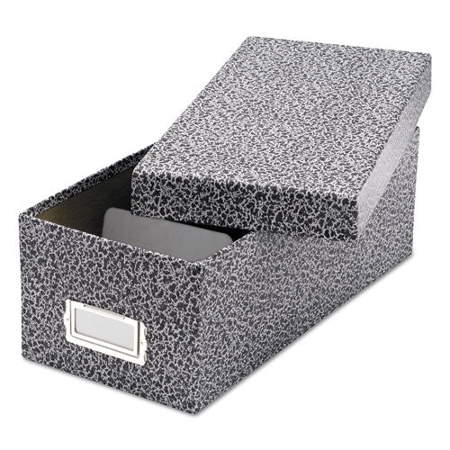 Reinforced Board Card File, Lift-off Cover, Holds 1,200 5 X 8 Cards, 8.13 X 11 X 5.75, Black/white
