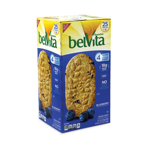 Belvita Breakfast Biscuits, Blueberry, 1.76 Oz Pack, 25 Packs/box, Ships In 1-3 Business Days