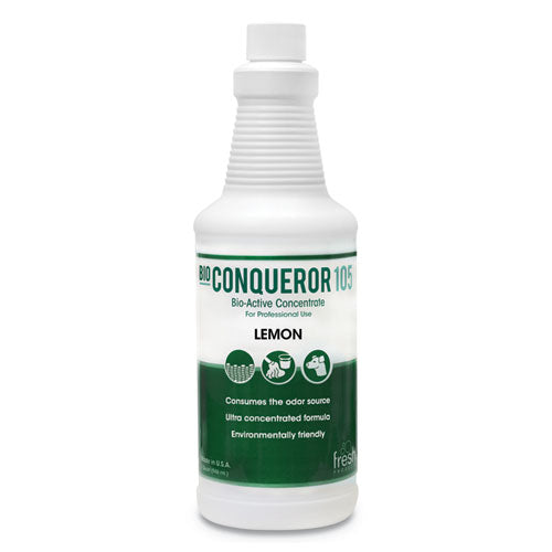 Bio Conqueror 105 Enzymatic Odor Counteractant Concentrate, Cucumber Melon, 1 Qt Bottle, 12/carton