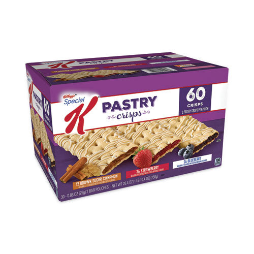 Special K Pastry Crisps, Blueberry/brown Sugar Cinnamon/strawberry, 0.88 Oz, 30 Pouches/box, Ships In 1-3 Business Days
