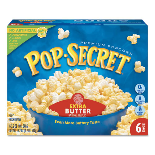 Microwave Popcorn, Movie Theater Butter, 3 Oz Bags, 30/carton, Ships In 1-3 Business Days