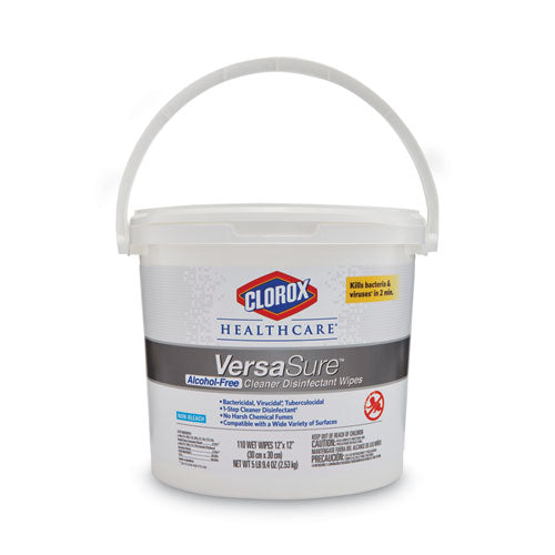 Versasure Cleaner Disinfectant Wipes, 1-ply, 12 X 12, White, 110/bucket, 2/carton
