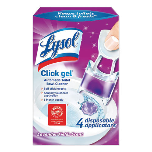 Click Gel Automatic Toilet Bowl Cleaner, Lavender Fields, 6/box, 4 Boxes/carton