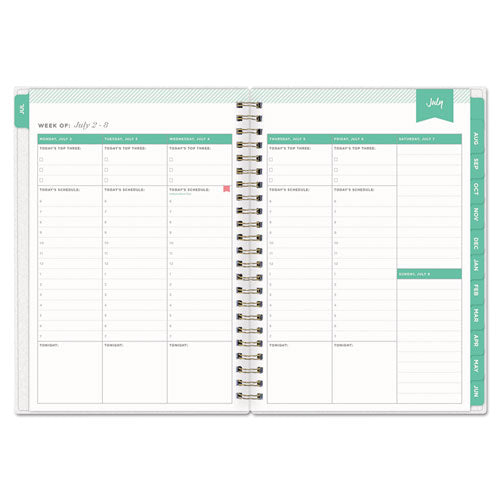 Day Designer Academic Year Weekly/monthly Frosted Planner, Palms Artwork, 11 X 8.5, 12-month (july-june): 2022-2023