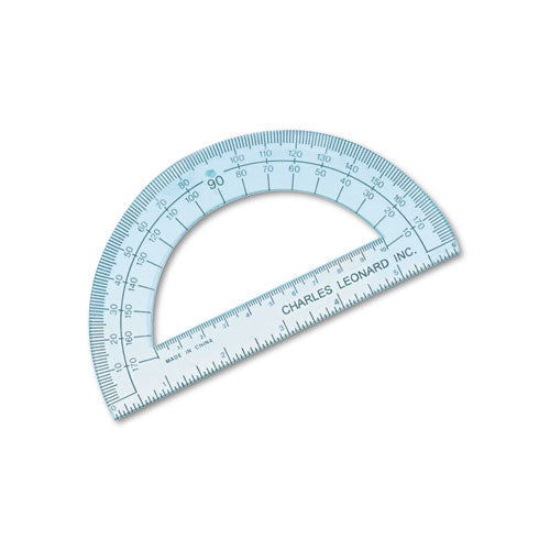 Open Center Protractor, Plastic, 6" Ruler Edge, Clear