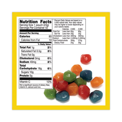 Fruit Gushers Fruit Snacks, Strawberry And Tropical Fruit Flavors, 0.8 Oz, 42 Pouches/box, Ships In 1-3 Business Days