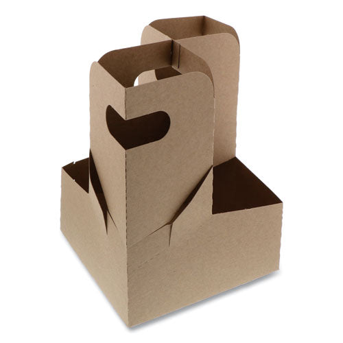 Paperboard Cup Carrier, Up To 44 Oz, Two To Four Cups, Natural, 250/carton