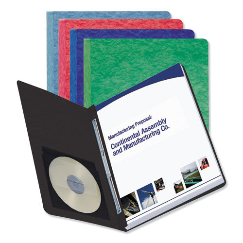 Prong Fastener Premium Pressboard Report Cover, Two-piece Prong Fastener, 3" Capacity, 8.5 X 11, Green/green