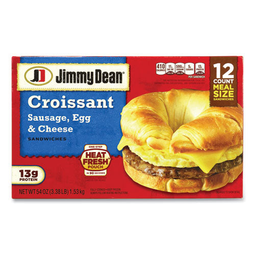 Croissant Breakfast Sandwich, Sausage, Egg And Cheese, 54 Oz, 12/box, Ships In 1-3 Business Days