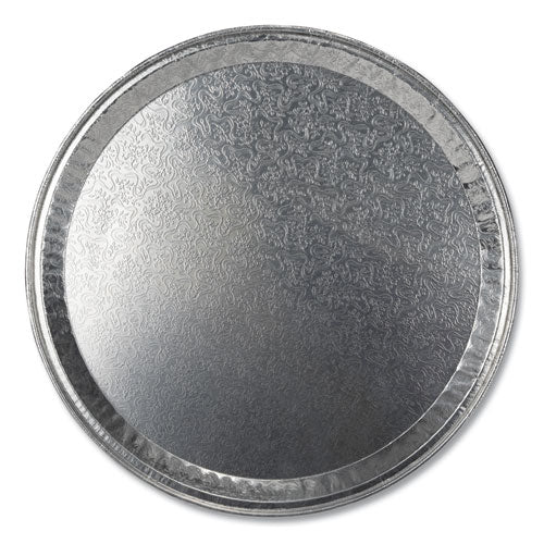 Aluminum Cater Trays, Flat Tray, 12" Diameter X 0.56"h, Silver, 50/carton