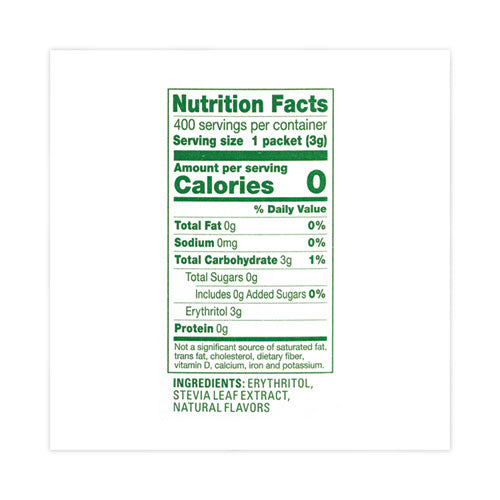 Natural Sugar Substitute, 1 G Packet, 400 Packets/box, Ships In 1-3 Business Days