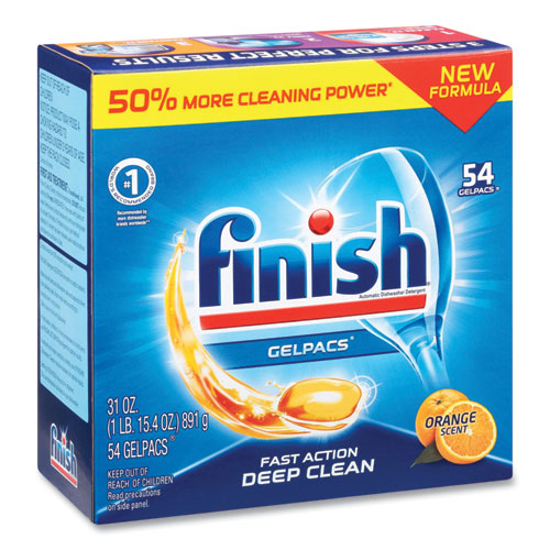 Dish Detergent Gelpacs, Orange Scent, 54/box