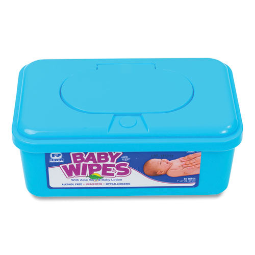 Baby Wipes Tub, White, 80/tub, 12/carton