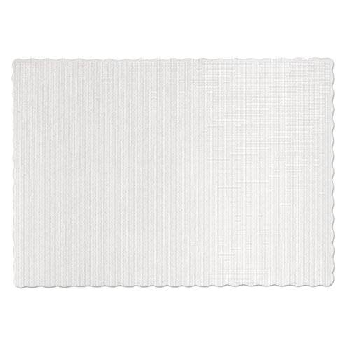 Knurl Embossed Scalloped Edge Placemats, 9.5 X 13.5, White, 1,000/carton