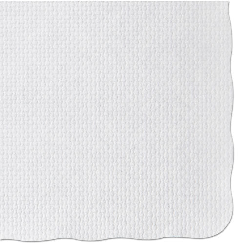 Knurl Embossed Scalloped Edge Placemats, 9.5 X 13.5, White, 1,000/carton