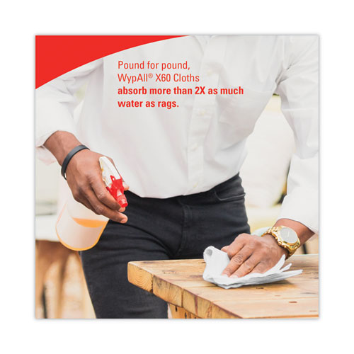 General Clean X60 Cloths, Pop-up Box, 8.34 X 16.8, White, 126/box