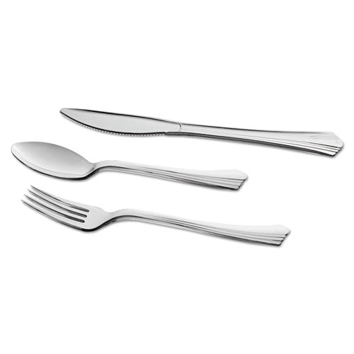 Reflections Heavyweight Plastic Utensils, Spoon, Silver, 6 1/4", 40/pack