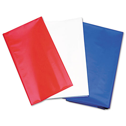 Table Set Rectangular Table Cover, Heavyweight Plastic, 54" X 108", Red, 6/pack