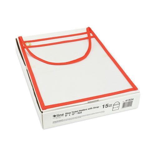 1-pocket Shop Ticket Holder W/setrap And Red Stitching, 75-sheet, 9 X 12, 15/box