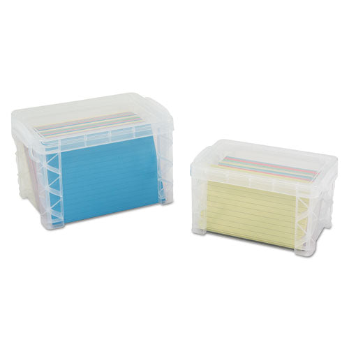 Super Stacker Storage Boxes, Holds 500 4 X 6 Cards, 7.25 X 5 X 4.75, Plastic, Clear