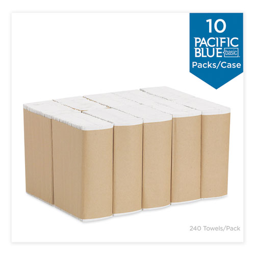 Pacific Blue Basic C-fold Paper Towels, 1-ply, 10.1 X 13.2, White, 240/pack, 10 Packs/carton