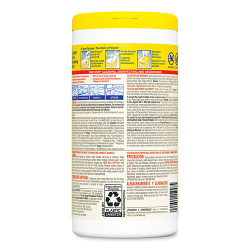 Disinfecting Wipes, 7 X 8, Lemon Fresh, 75/canister