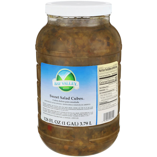 Bay Valley Sweet Salad Cubes Pickle Chip Bulk1 Gallon4/Case MPN