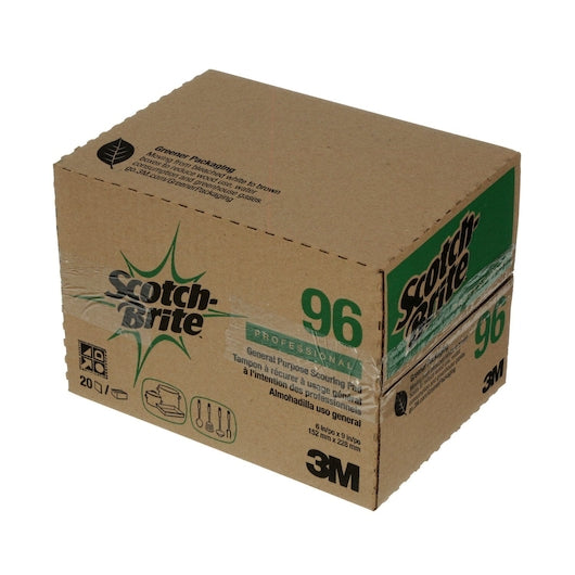 Scotch-Brite™ PROFESSIONAL Commercial Green Scouring Pad 6x9 In. 20 Pads/Box 3 Boxes/Case