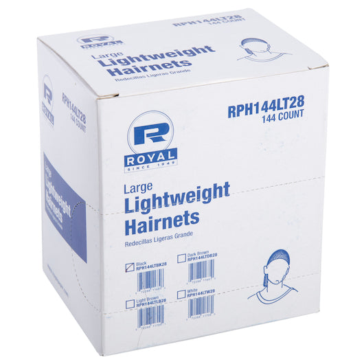 Royal 28 Inch Latex Free Light Brown Light Weight Hairnet-144 Each-20/Case