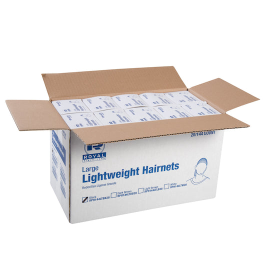 Royal 28 Inch Latex Free Light Brown Light Weight Hairnet-144 Each-20/Case