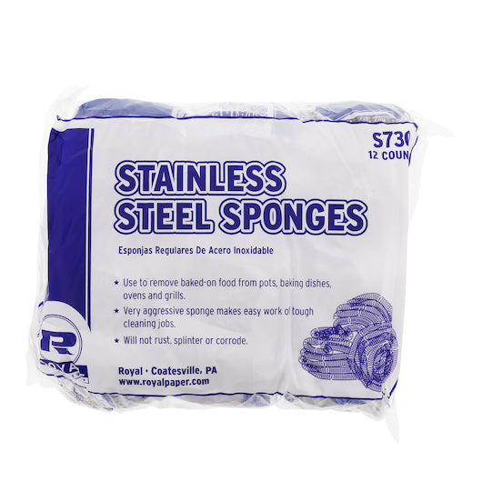 Royal Stainless Steel Sponges-12 Each-1/Box-6/Case