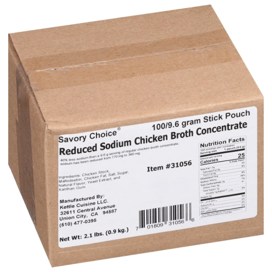 Savory Choice Reduced Sodium Chicken Broth Concentrate 9.6 Gr. 100/Case
