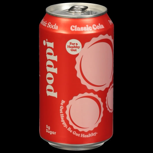 Poppi Prebiotic Classic Cola Soda 12 fl. oz. Can 12 Pack/Case