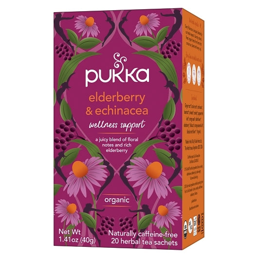 Pukka Tea Bag Organic Elderberry & Echinacea-20 Count-4/Case