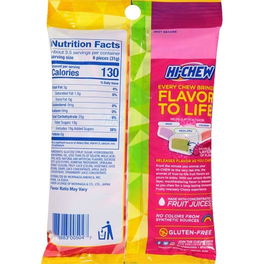 Hi-Chew Original Mix Candy Peg Bag-3.53 oz.-6/Case