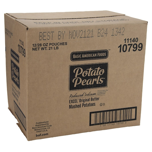 Basic American Foods Original Reduced Sodium Butter Mashed Potatoes-28 oz.-12/Case
