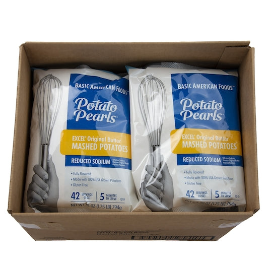 Basic American Foods Original Reduced Sodium Butter Mashed Potatoes-28 oz.-12/Case