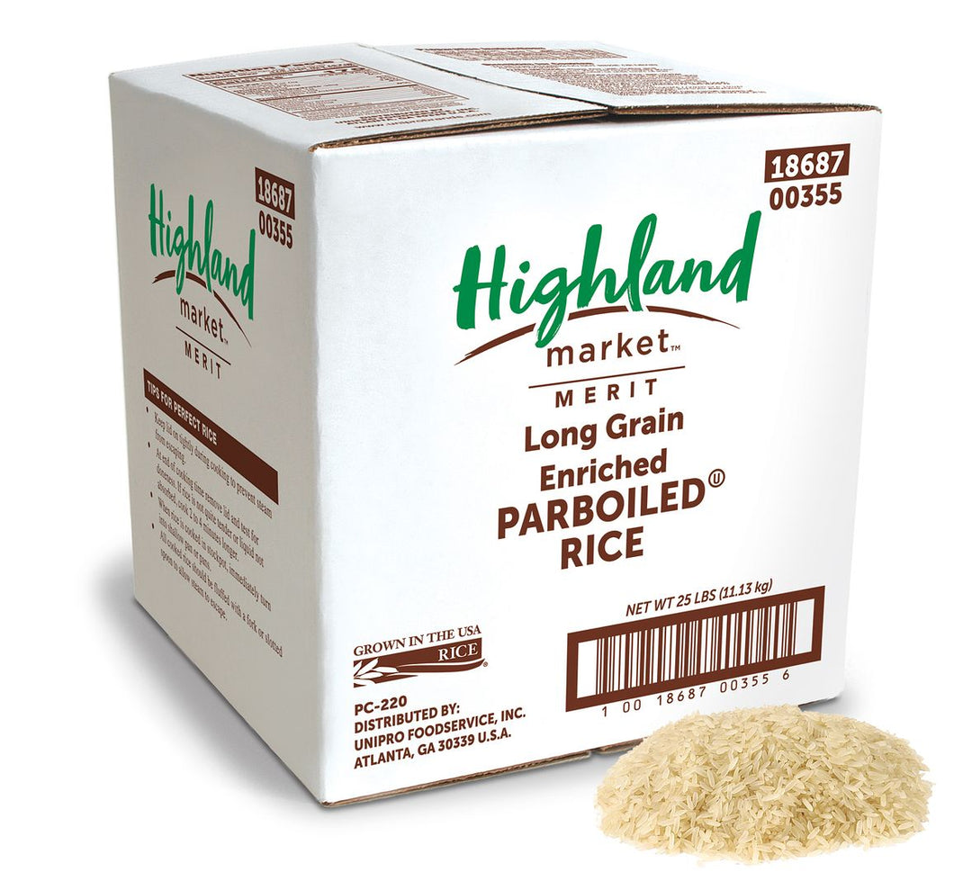 Highland Market Merit Parboiled White Rice-Long Grain-25 lbs.