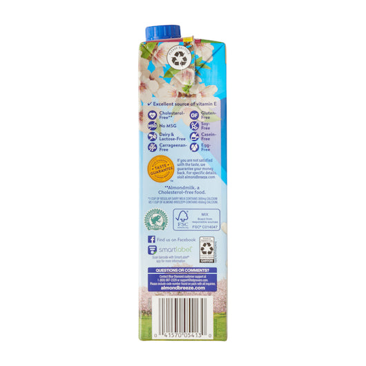 Almond Breeze Unsweetened Almond Milk-32 oz.-12/Case