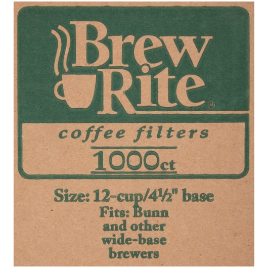 Brew Rite Coffee Filters 9.75X4.5"-12 Cup-1000/Box-1/Case