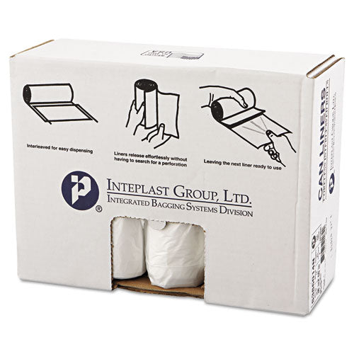 High-density Interleaved Commercial Can Liners, 60 Gal, 14 Microns, 38" X 60", Clear, 25 Bags/roll, 8 Rolls/carton