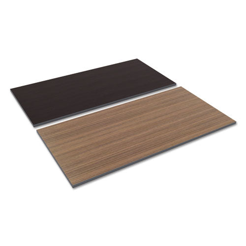 Reversible Laminate Table Top, Rectangular, 59.38w X 29.5d, Espresso/walnut