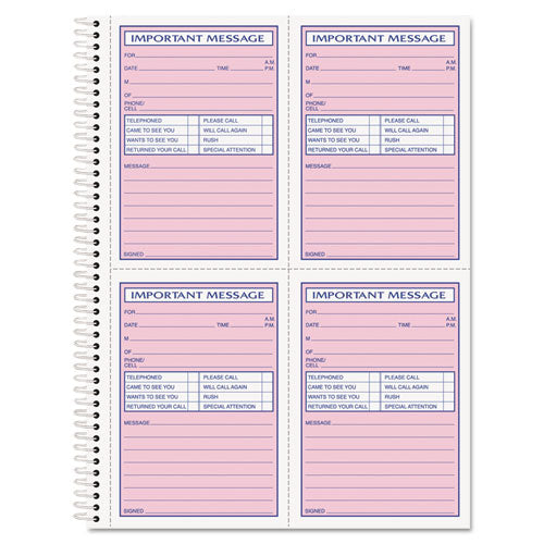 TOPS™ Telephone Message Book With Fax/mobile Section, Two-part ...