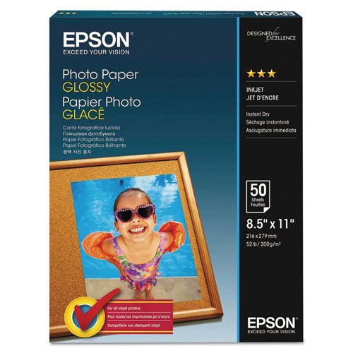 Glossy Photo Paper, 9.4 Mil, 8.5 X 11, Glossy White, 100/pack