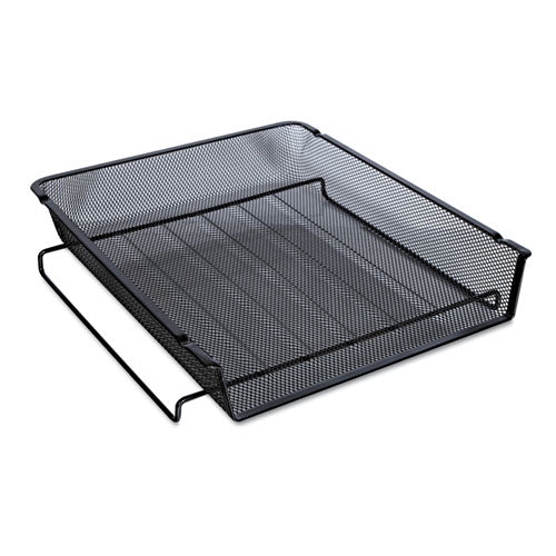 Deluxe Mesh Stackable Front Load Tray, 1 Section, Letter Size Files, 11.25" X 13" X 2.75", Black